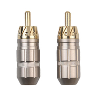 Adaptateur Audio de voiture de haute qualité connecteur de fil RCA prise mâle haut de gamme métal mâle femelle or connecteur de prise rca