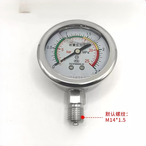 เกจวัดแรงดันสแตนเลส SS304 M14*1.5 PT1/4 การเชื่อมต่อแบบ Process Connection สำหรับ<span class=keywords><strong>ไอ</strong></span>น้ำ อุณหภูมิสูง แอมโมเนีย -1 ถึง 0 บาร์ - Product Image 4