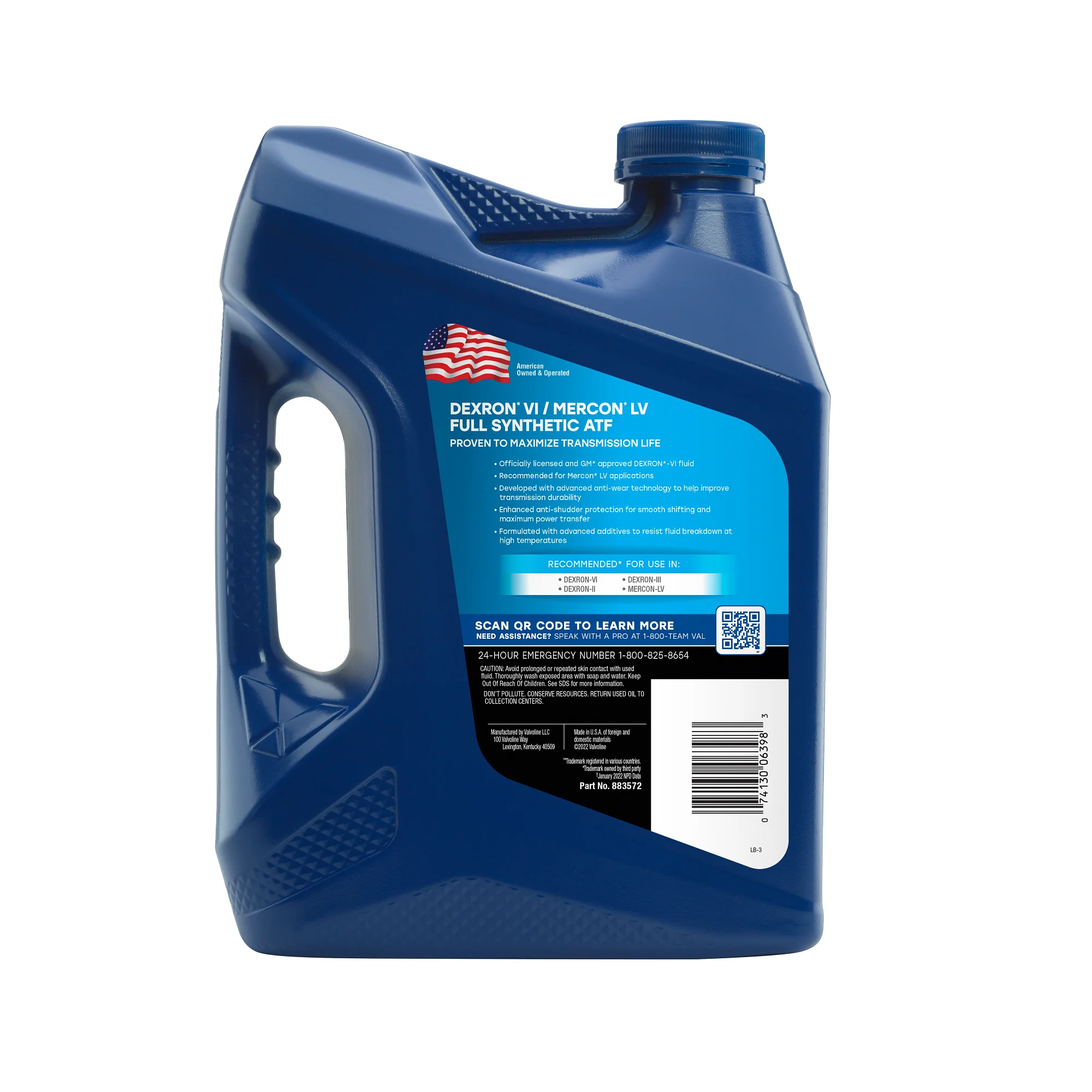 Valvoline Dexron VI/Mercon 1-Gallon Full Synthetic ATF for Automatic Transmission Fluid Plastic Bottle Auto Parts Image 2
