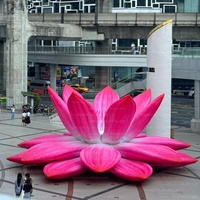 Grande fleur de lotus gonflable accrocheuse, fleur d'eau gonflable à thème floral pour place publique/festival culturel/exposition