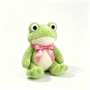 Peluche de rana personalizado, juguete de rana verde, peluche de rana sentada, lindo muñeco de rana - Product Image 1
