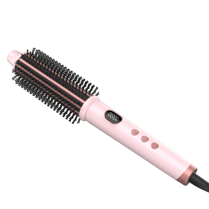 Fer à boucler électrique professionnel avec chauffage PTC, brosse thermique ionique, poils flexibles de 1,5 pouce, poignée ergonomique, écran LCD - Product Image 1