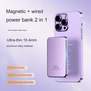 Chargeur Portable Ultra-Fin Mini Powerbank Magnétique Recharge Sans Fil PD20W Batterie Externe Charge Rapide <span class=keywords><strong>10000mAh</strong></span> - Product Image 3