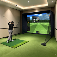 Structure de cage pour simulateur de golf sur mesure avec écran de frappe et cabinet de projection pour simulateur domestique