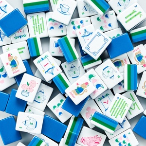 Mahjong Americano Personalizzato a 4 Strati, Modello BLU, Tessere in Acrilico, 160 Carte, Gioco di Lusso ed Elegante per Adulti - Product Image 1