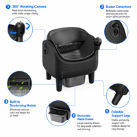Litière intelligente V9Pro à ouverture supérieure avec caméra rotative à 360 degrés, contrôle par application, nettoyage automatique, reconnaissance multi-chats et contrôle des odeurs