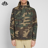 Veste à capuche en nylon imperméable de haute qualité sur mesure pour homme, veste coupe-vent à demi-zip, camouflage