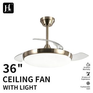 Ventilateur de plafond LED industriel avec 3 pales transparentes, moteur DC, télécommande, variateur d'intensité, lumière blanc chaud doux, 6 vitesses, 30-34 dB, pour salon - Product Image 4