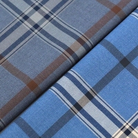 Tela de Camisería de Primera Calidad, Transpirable, de Bambú Elástico, Sin Arrugas, Teñida con Hilo, a Cuadros, para Camisas de Hombre