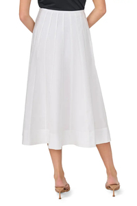 Jupe mi-longue blanche pour femme, style A, plissée, en tissu organza, élégante, à porter en toutes saisons - Product Image 3