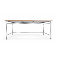 Table de boucher en acier inoxydable 1800 mm avec plan de travail en bois pour la préparation de pâte à boulangerie