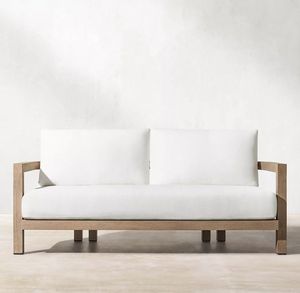 Juego de Sofás Modernos de Madera Maciza de Teca para Exteriores, Duradero, Resistente al Agua y a los Rayos UV, Ecológico, para Jardín, Villa, Hotel y Patio - Product Image 2