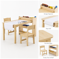 Tablero de Pintura de Madera para Niños con Gabinete de Almacenamiento para Actividades Artísticas Creativas en el Aula de Primera Infancia, Espacio de Aprendizaje para Guardería