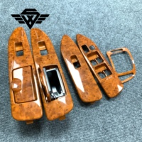 Kit de Revestimiento Interior para LandCruiser LC100 FJ100 1998-2007, Panel de Control de Aire Acondicionado Plateado y Molduras de Ventana con Acabado ABS Imitación Madera