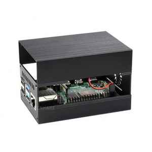 Stripe Aluminum Alloy Cooling Case para <span class=keywords><strong>Raspberry</strong></span> <span class=keywords><strong>Pi</strong></span> <span class=keywords><strong>4</strong></span> Built-in Fin-Type Independent Radiator Módulos eletrônicos e Kits - Product Image 2