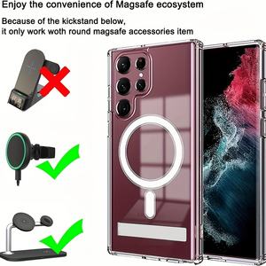 Funda de teléfono magnética para <span class=keywords><strong>Samsung</strong></span> <span class=keywords><strong>Galaxy</strong></span> S24 S23 S22 S21Ultra Fundas móviles con soporte Nuevos productos 2024 Contraportada con soporte - Product Image 6