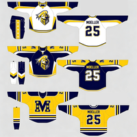 Vente en gros de maillots et chaussettes de hockey sur glace, sublimation de qualité supérieure, tenue complète unifiée pour équipe