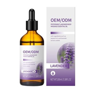 Aceite Esencial para Masajes Corporales de Menta y Lavanda OEM/ODM, 100 ml, Aceite de Aromaterapia para Relajación y Cuidado de la Piel - Product Image 1