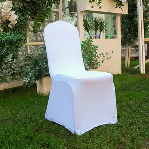 卸売ストレッチパーティー宴会椅子スリップカバー白い結婚式スパンデックス折りたたみ椅子カバー