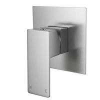 Robinet de douche mural carré en laiton nickel brossé, mitigeur monocommande chaud/froid, pour salle de bain moderne