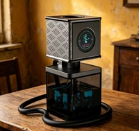 Espejo Electrónico Inteligente Moderno, Mini Set de Shisha Portátil con Calefacción, Caja de Regalo, Conexión USB, Cachimba Manual, Boquilla Rápida de Aluminio y Acrílico