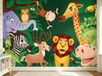 Papel Tapiz 3D de Diseño de Dibujos Animados, Papel Tapiz Mural para Habitación Infantil, Papel Tapiz de Fondo para Habitación de Niños