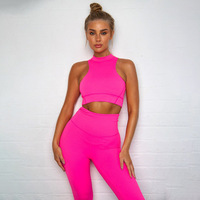 Conjunto esportivo feminino yoga, roupas fitness, conjunto de 2 peças