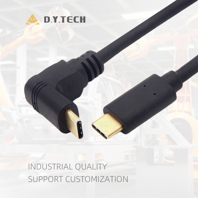 Customized Manufactory Free Sample Customized USB Type C 3.1 Cable Gen2 Emark Chip 90 Degree Right Left Angled