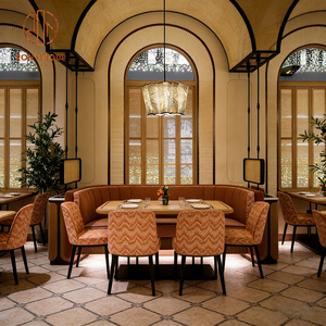 Meubles de restaurant en bois et velours pour fast-food et pizzeria, <span class=keywords><strong>table</strong></span> et banquette, sièges de banquette pour café - Vente chaude - Product Image 6
