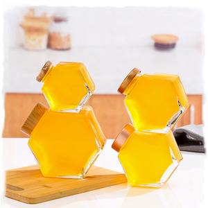 Frascos de Vidrio Transparente para Almacenamiento de Miel con Tapa de Rosca, 6oz 12oz 24oz, Frascos de Miel Hexagonales con Forma de Abeja, Venta al por Mayor - Product Image 6