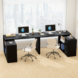 Có thể đảo ngược L hình dạng bàn máy tính với 3 ngăn kéo lưu trữ & KỆ VIẾT bàn Modular văn phòng bảng - Product Image 3