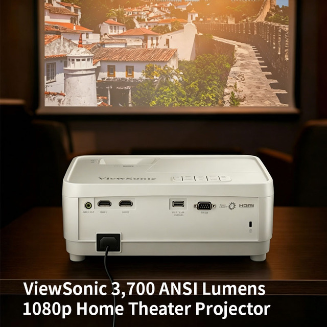ViewSonic PX700HDH 3700 ANSI Lumens 1080P Full HD DLP Home Theater Projector 22000:1 Contrast for Movie & Gaming