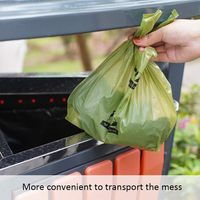 Bolsas para excremento de perro con asas fáciles de atar, a prueba de fugas, ecológicas, sin perfume, material Oxo-biodegradable PBAT+PLA para perros y gatos