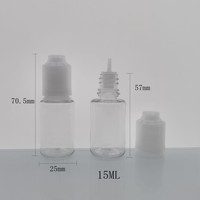 Produsen menyediakan botol plastik PET 15ML pendek dan Stout anti-maling yang aman dengan tekanan untuk mengisi minyak dan botol pigmen.