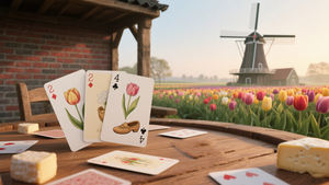 Cartes à jouer pour jeux <span class=keywords><strong>de</strong></span> cartes avec paysage hollandais idyllique atmosphère printanière paisible faite <span class=keywords><strong>de</strong></span> papier <span class=keywords><strong>de</strong></span> qualité <span class=keywords><strong>carte</strong></span> personnalisée - Product Image 2