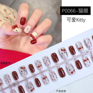 Venta al por mayor personalizado hecho a mano prensa en las <span class=keywords><strong>uñas</strong></span> punta artificial <span class=keywords><strong>uñas</strong></span> <span class=keywords><strong>postizas</strong></span> arte estilo chino gatito gato ojo de gato - Product Image 6