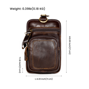 Vintage petite taille Packs sac de téléphone portable en <span class=keywords><strong>cuir</strong></span> véritable taille <span class=keywords><strong>ceinture</strong></span> sac pour hommes - Product Image 3