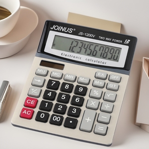 เครื่องคิดเลขจงเฉิง 12 หลัก พลังงานแสงอาทิตย์และแบตเตอรี่ รุ่น JS-1200V ของขวัญทางธุรกิจ สีเงิน - Product Image 3