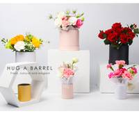Boîte d'emballage en carton écologique pour bouquets de fleurs, finition brillante/mate, gaufrage, boîte cadeau pour l'emballage floral
