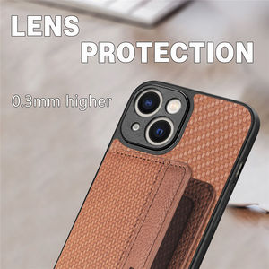 Custodia per biglietti da visita custodia per telefono <span class=keywords><strong>a</strong></span> portafoglio in fibra di carbonio per iPhone 14 Pro Max custodia per telefono in pelle magnetica con porta carte per <span class=keywords><strong>Samsung</strong></span> - Product Image 5