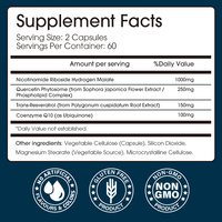 Capsules NAD à Marque Blanche OEM avec Nicotinamide Riboside, Resvératrol et CoQ10 pour une Peau Saine et un Vieillissement Sain