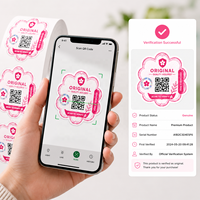 Étiquette de sécurité holographique personnalisée avec code QR à scanner ici, numéro de série, feuille d'autocollants pour l'emballage des produits, étiquettes autocollantes