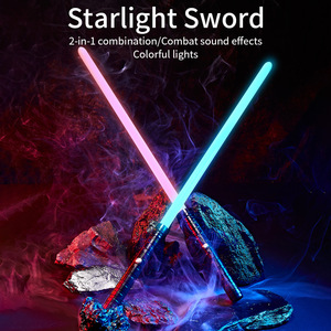 Juguete <span class=keywords><strong>de</strong></span> Espada Láser <span class=keywords><strong>2</strong></span> en 1 con Luces LED <span class=keywords><strong>de</strong></span> Arcoíris, Espada Doble con Luces Intermitentes, Sable <span class=keywords><strong>de</strong></span> Luz Fluorescente con Sonido para Niños - Product Image 2