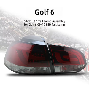 Luces Traseras LED para <span class=keywords><strong>Golf</strong></span> 6 MK6 <span class=keywords><strong>GTI</strong></span> 2010-2014 y <span class=keywords><strong>Golf</strong></span> R 2012 2013, Conjunto de Lámparas Traseras con Intermitentes Secuenciales, Lente Roja Ahumada - Product Image 1