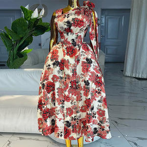 Best-seller vêtements pour femmes européennes <span class=keywords><strong>et</strong></span> américaines 2025 été nouveau doux frais imprimé col diagonal taille haute minceur a-<span class=keywords><strong>lin</strong></span> - Product Image 2