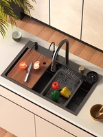 Évier de cuisine multifonctionnel avec robinet en cascade, évier de cuisine en acier inoxydable, De Pia De Cozinha Inox, évier de cuisine en acier inoxydable