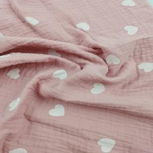 Tissu mousseline de <span class=keywords><strong>gaze</strong></span> <span class=keywords><strong>double</strong></span> couche en coton froissé imprimé personnalisé certifié Oeko-tex Étoile rouge imprimée pour couverture légère pour garçons - Product Image 4