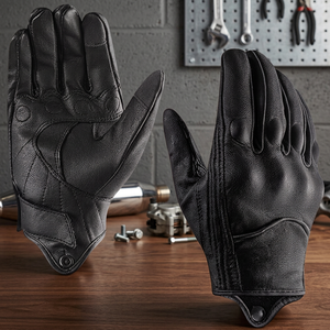 Gants de moto d'été en cuir, ignifuges, respirants, à doigts entiers, décontractés, pour l'extérieur, unisexes, pour le cyclisme, le sport, la pêche - Product Image 3