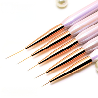 Ensemble de pinceaux pour extension d'ongles en acrylique, liner, nail art, outils pour gel, pinceaux pour peinture d'ongles et sculpture florale
