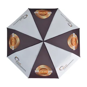 DIY özelleştirilmiş tasarım süblimasyon otomatik 3 katlanır şemsiye ile özel hediye kutusu